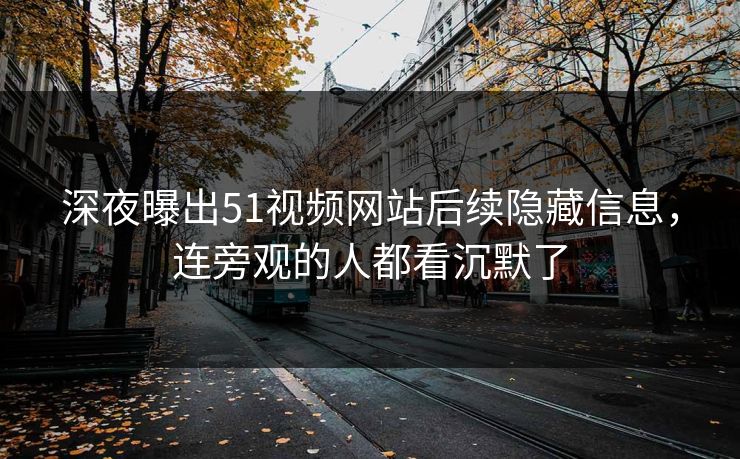 深夜曝出51视频网站后续隐藏信息，连旁观的人都看沉默了